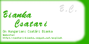 bianka csatari business card