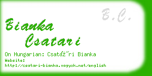 bianka csatari business card